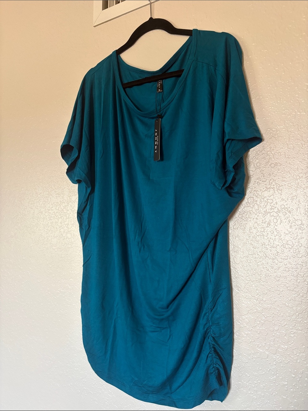 Relaxed Teal Scoop-Neck Tee by Johnny - Short Sleeve